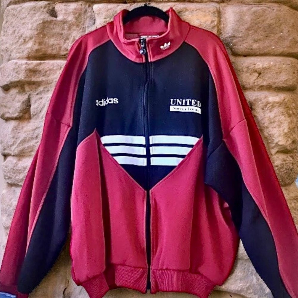 Adidas Vintage Trefoil United Soccer USA Track Jacket Full Zipper